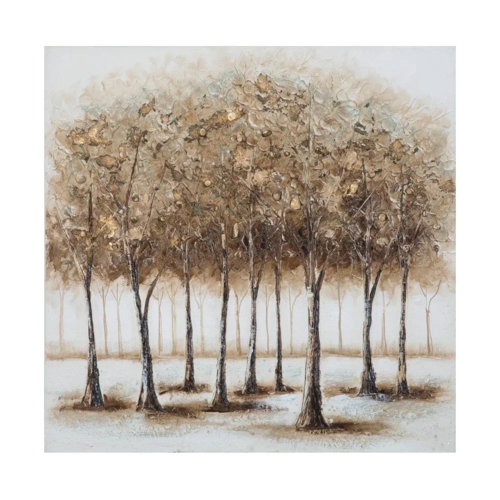 Ručně malovaný obraz v rámu z borovicového dřeva Mauro Ferretti Alberi Night, 80 x 80 cm v:1227220