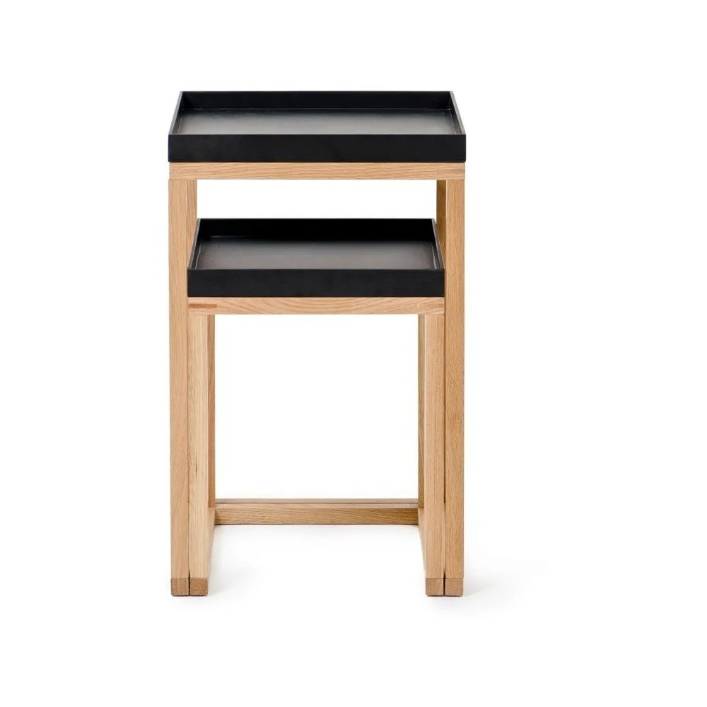 Sada 2 dubových odkládacích stolků s černou deskou Wireworks Oak v:1074286