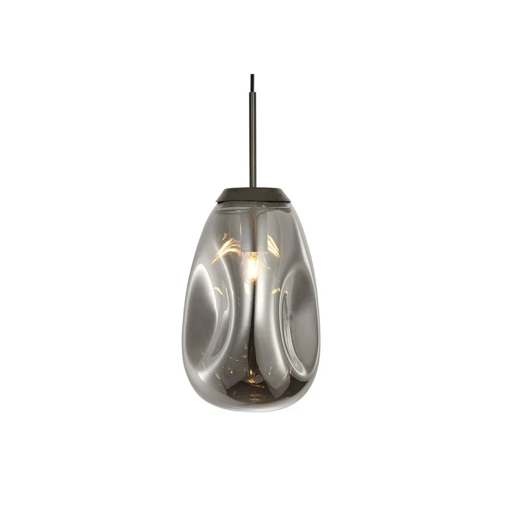 Závěsné svítidlo z foukaného skla v šedé barvě Leitmotiv Pendulum, výška 33 cm v:1332616