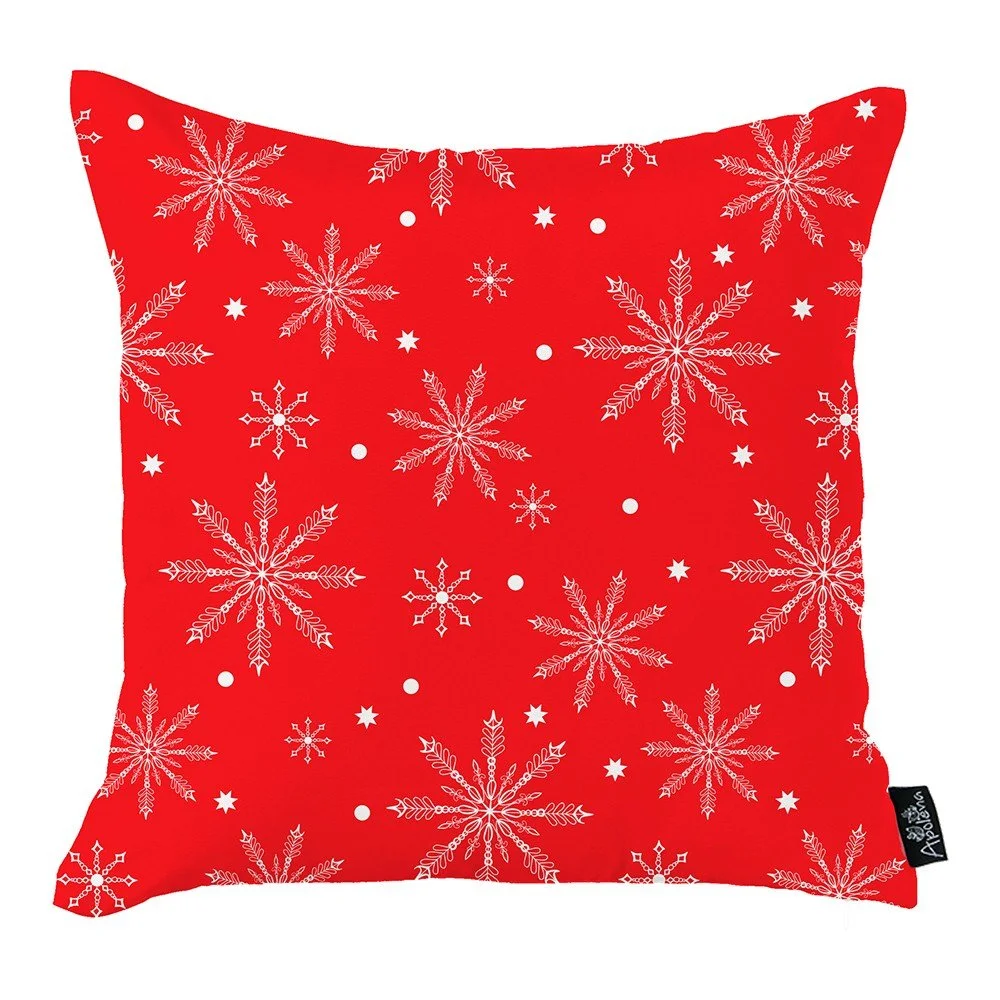 Červený vánoční povlak na polštář Mike & Co. NEW YORK Honey Christmas Snowflakes, 45 x 45 cm v:1315886