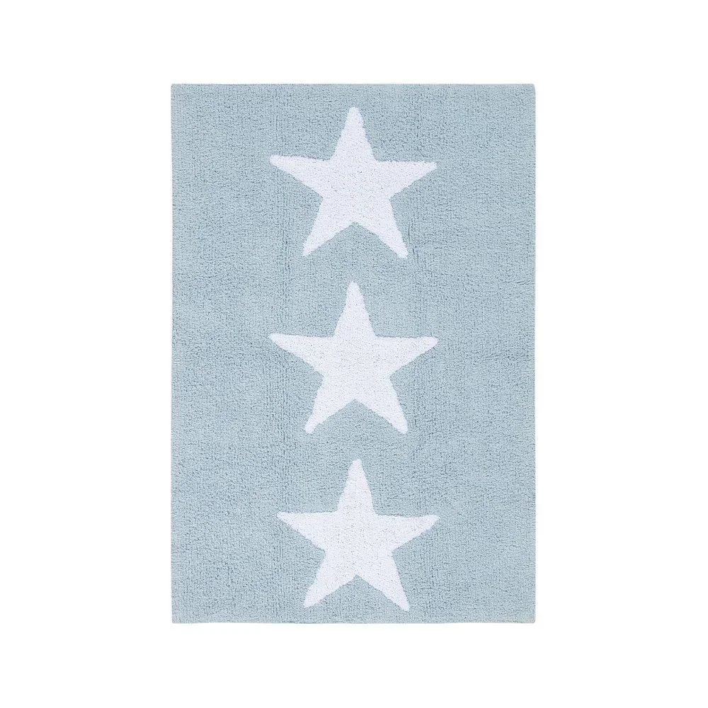 Modrý bavlněný koberec Happy Decor Kids Three Stars, 80 x 120 cm v:852122