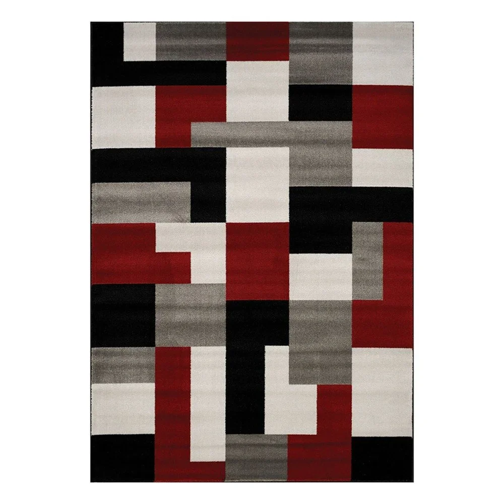 Šedo-červený koberec Webtappeti Manhattan Village, 120 x 170 cm v:1321832