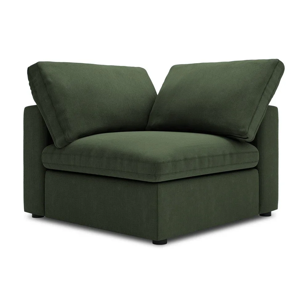 Tmavě zelená oboustranná rohová část modulární manšestrové pohovky Windsor & Co Sofas Galaxy v:1374511