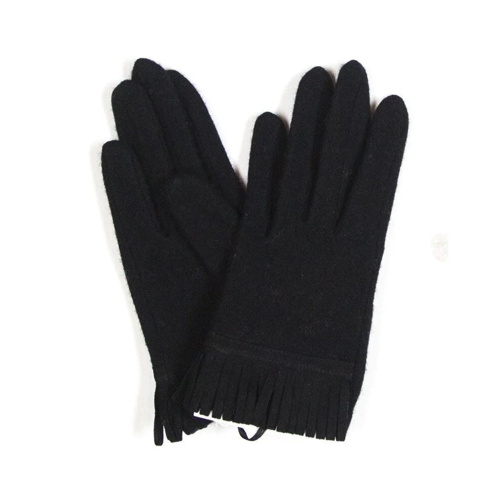Černé rukavice s třásněmi Silk and Cashmere franges v:731760
