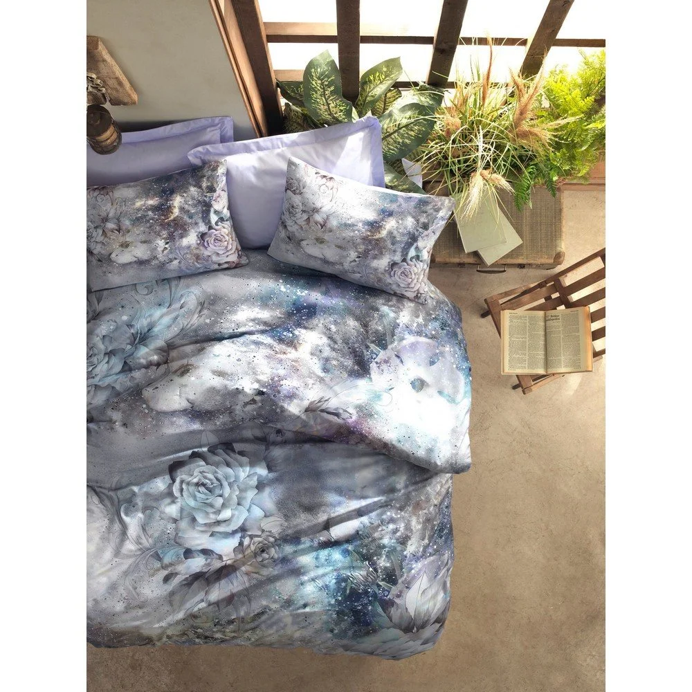 Povlečení z bavlněného saténu s prostěradlem Cotton Box Zaira, 200 x 220 cm v:1345691