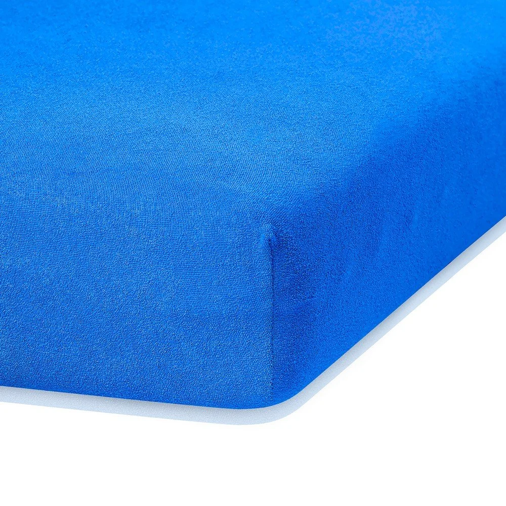 Modré elastické prostěradlo s vysokým podílem bavlny AmeliaHome Ruby, 120/140 x 200 cm v:1279280