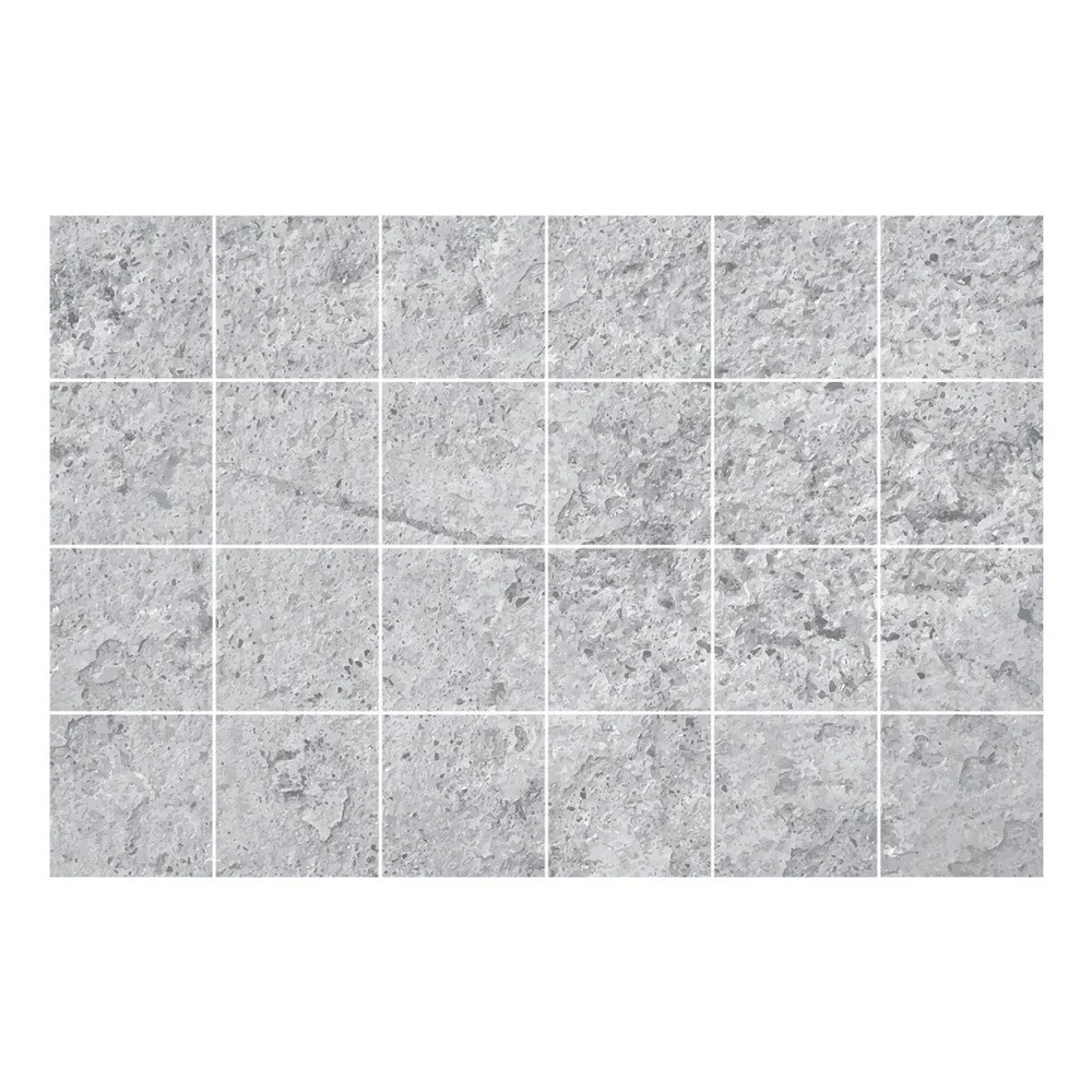 Sada 24 nástěnných samolepek Ambiance Cement Tile Stickers With Stones Effect, 10 x 10 cm v:1311646