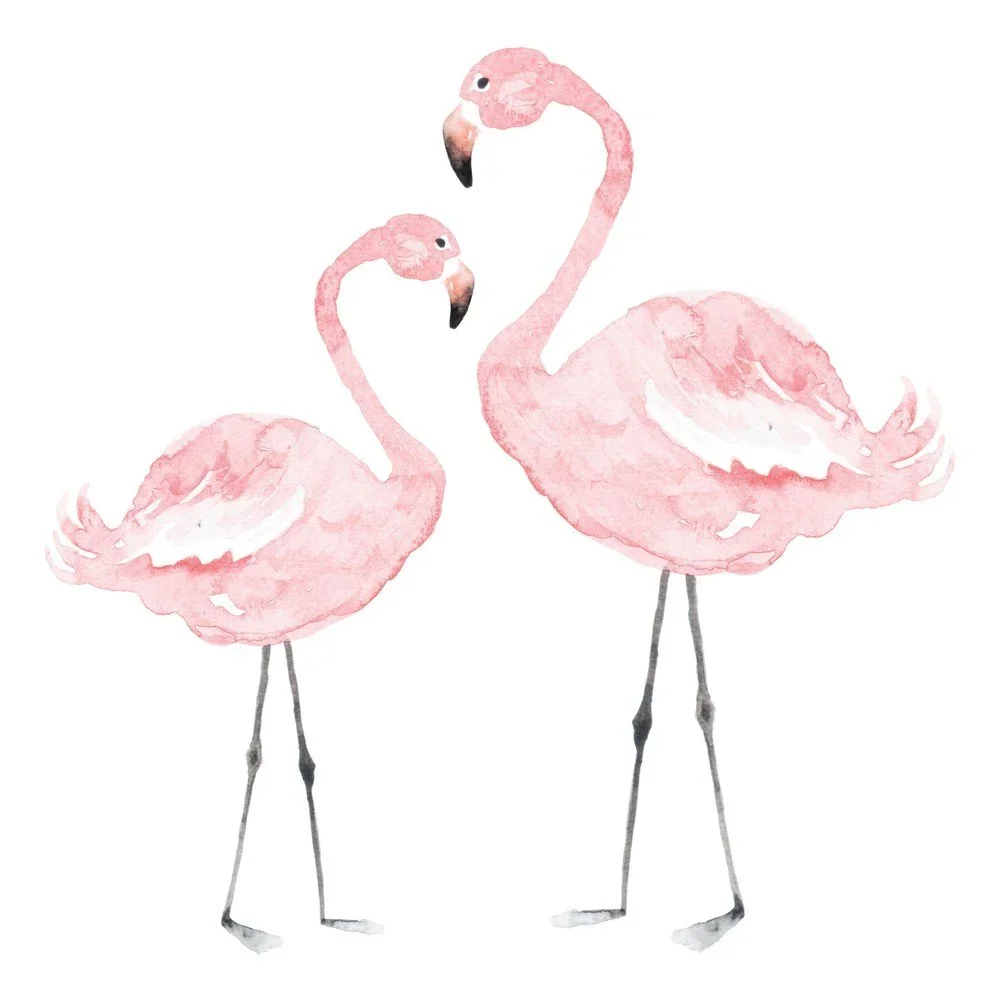 Nástěnná samolepka Dekornik Flamingos, 55 x 55 cm v:980800