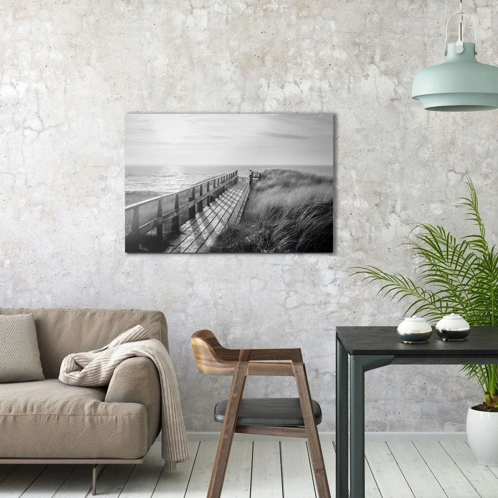Skleněný obraz OrangeWallz Black Sand Beach, 60 x 90 cm v:1144526