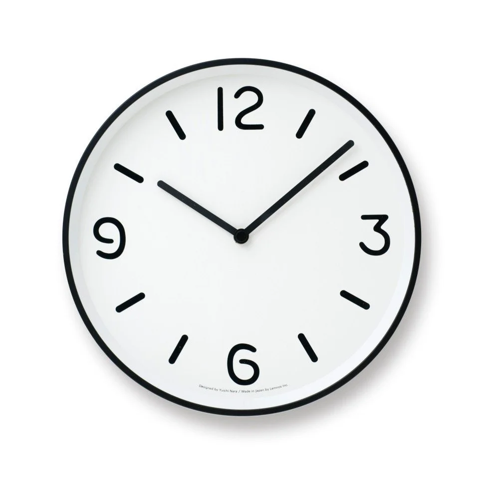 Bílé nástěnné hodiny Lemnos Clock MONO, ⌀ 25,6 cm v:817862