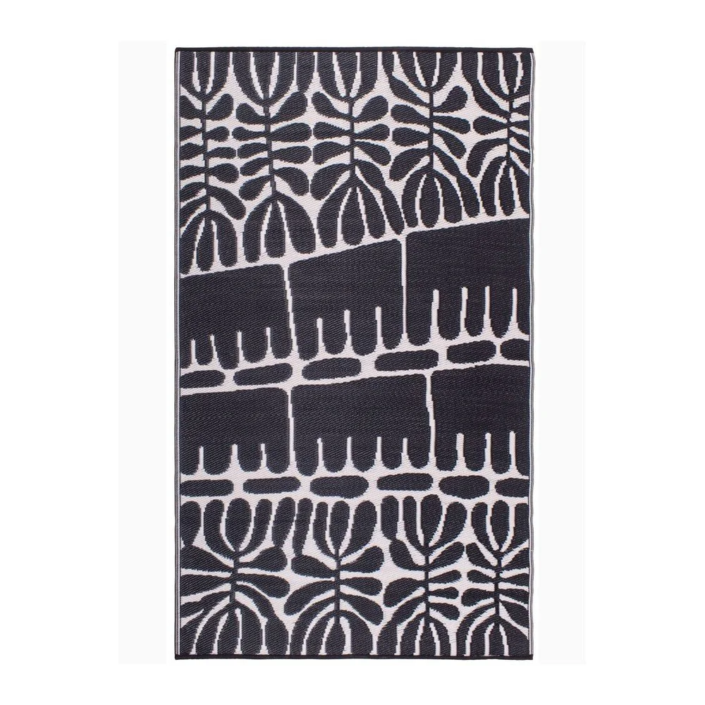 Černý oboustranný venkovní koberec z recyklovaného plastu Fab Hab Serowe Black, 120 x 180 cm v:1328776