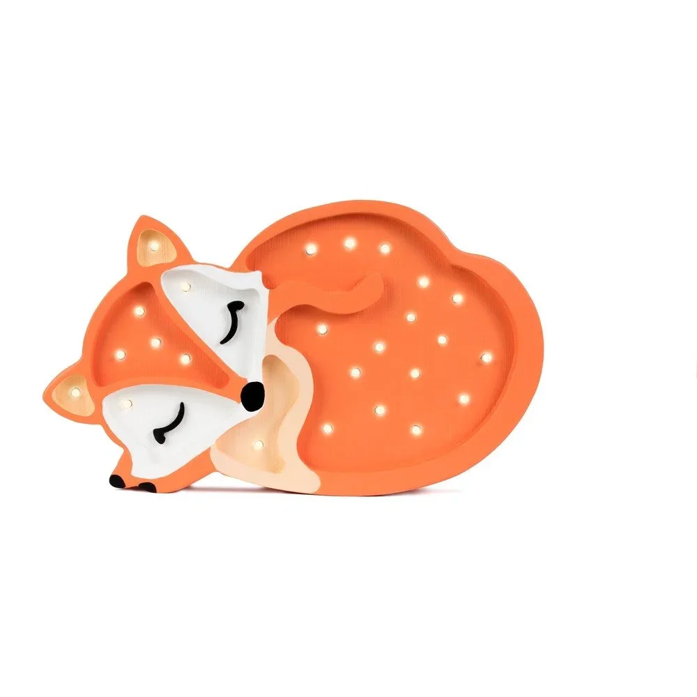 Oranžová stolní lampa z borovicového dřeva Little Lights Fox Wild, délka 31 cm v:1444878