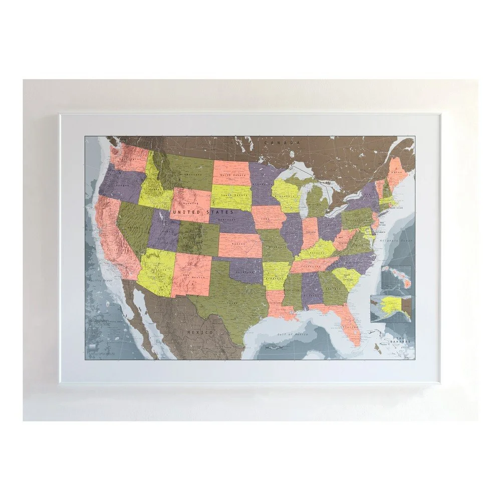 Magnetická mapa USA The Future Mapping Company USA Map, 100 x 70 cm v:1174204