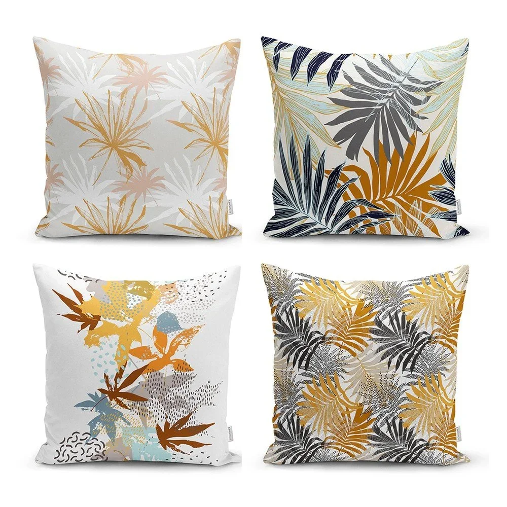 Sada 4 dekorativních povlaků na polštáře Minimalist Cushion Covers Autumn Leaves, 45 x 45 cm v:1371969