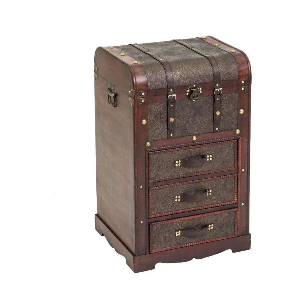 Tmavě hnědá komoda s 3 zásuvkami Unimasa Treasure v:1303170