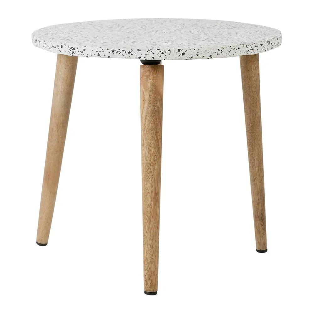 Bílo-přírodní kulatý konferenční stolek s terrazzo deskou ø 52 cm Terrazzo – Jardin d'Ulysse v:1508656