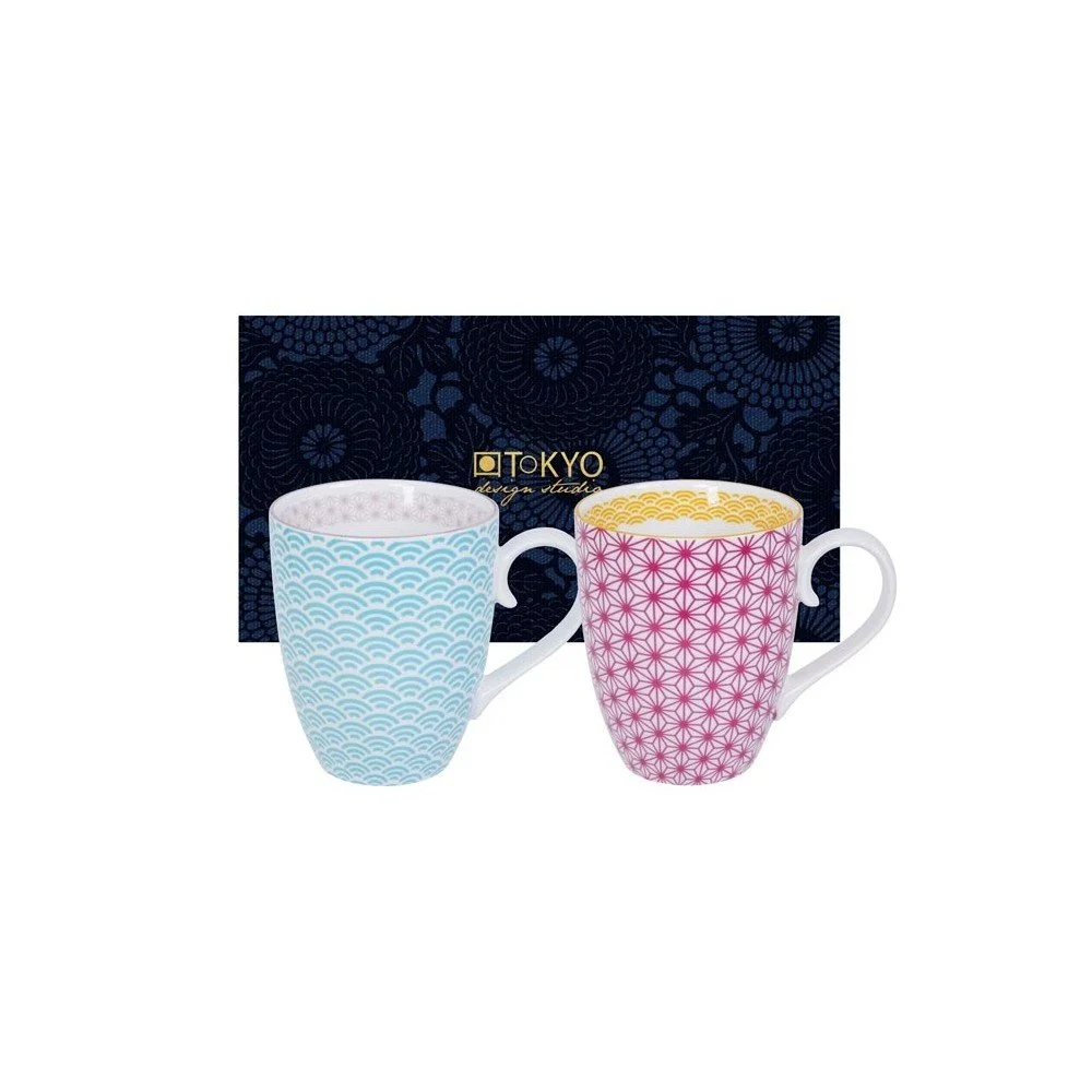 Sada modrého a růžového hrnku Tokyo Design Studio Star/Wave, 380 ml v:1238404