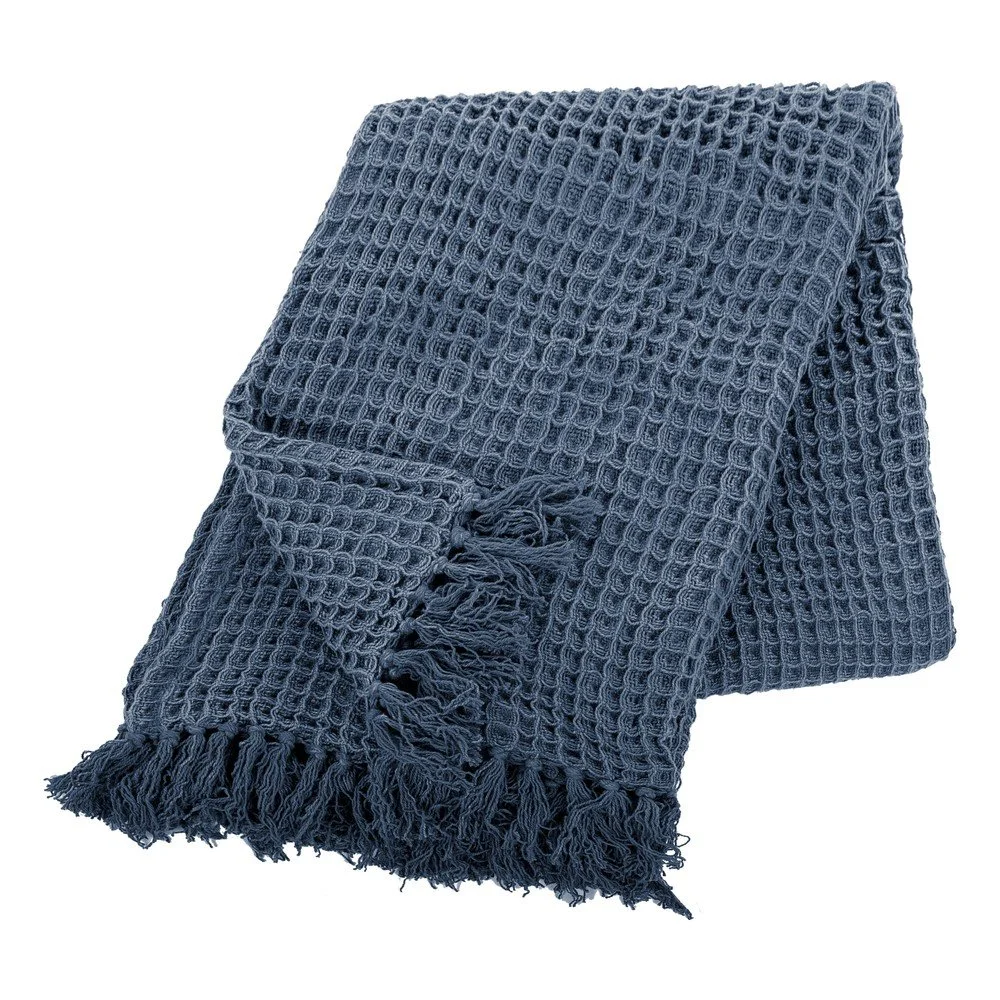 Modrá bavlněná deka Tiseco Home Studio Waffle, 130 x 170 cm v:1368831