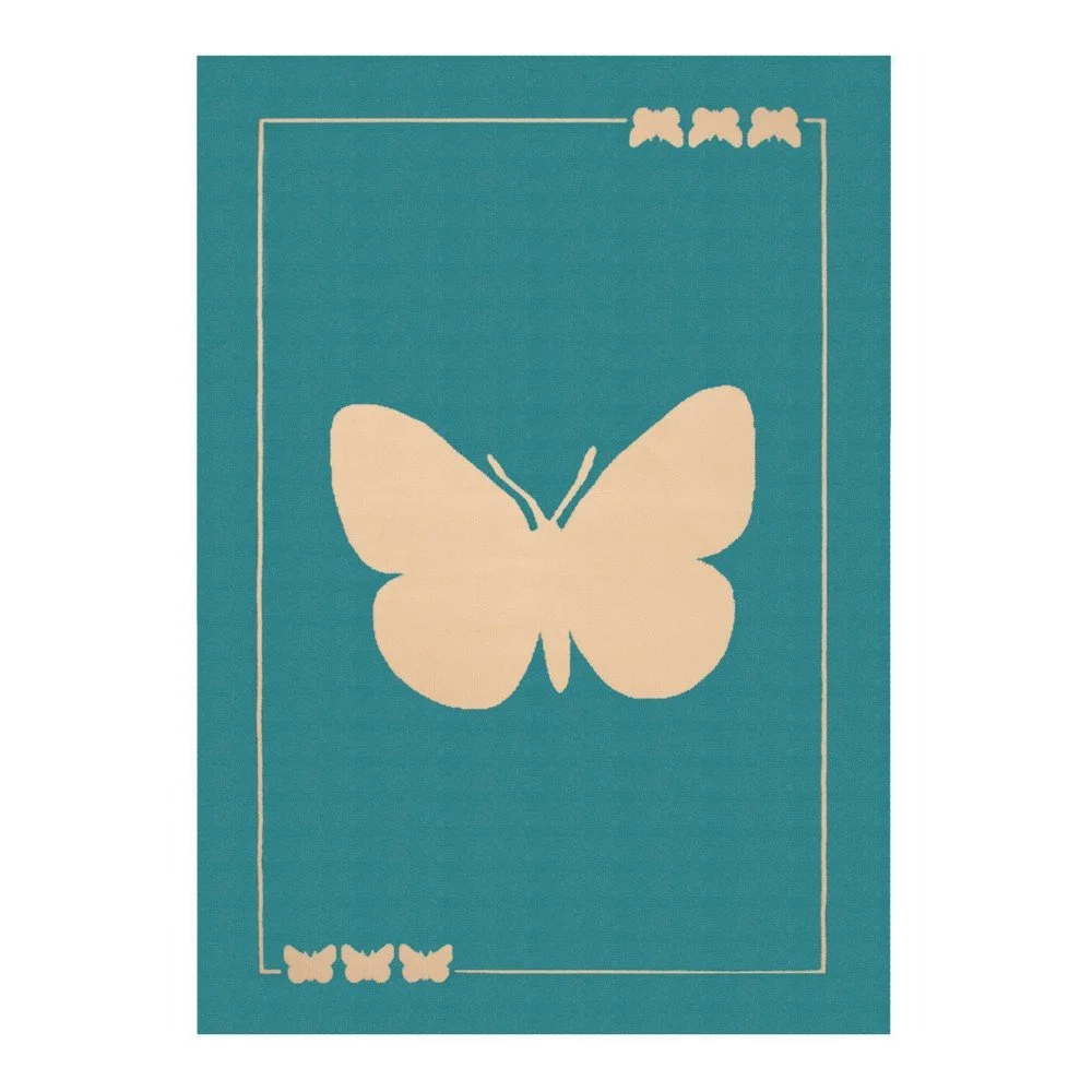 Dětský tyrkysový koberec Zala Living Butterfly, 140 x 200 cm v:917002
