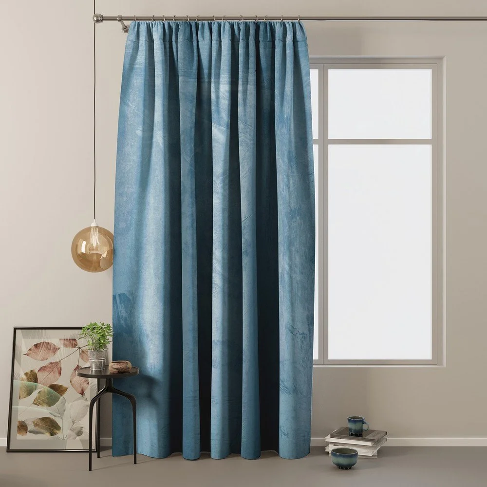 Modrý sametový závěs AmeliaHome Velvety, 245 x 140 cm v:1363023
