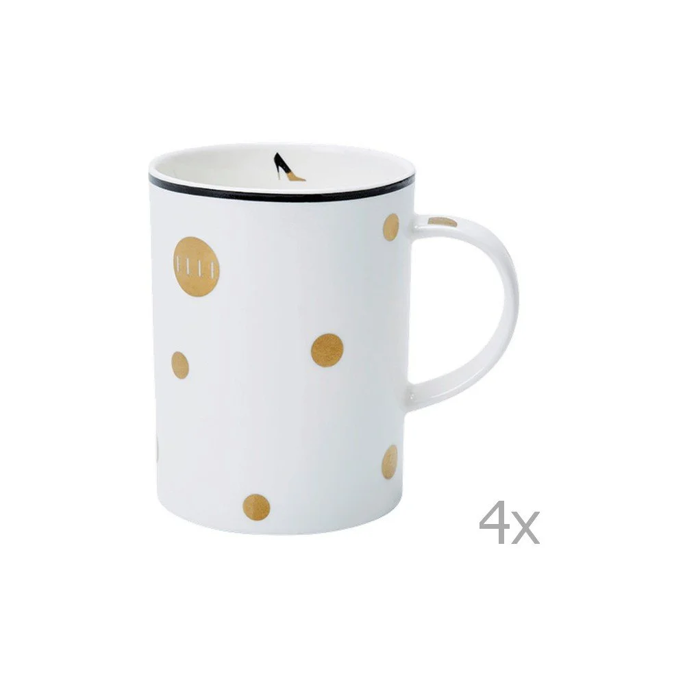 Sada 4 hrnečků Elle Spécial Polka Dot v:703204