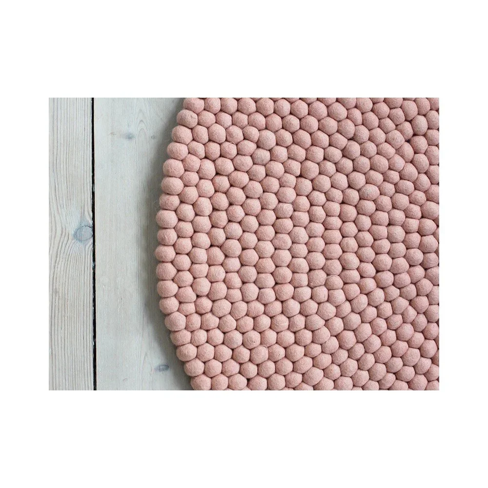 Pastelově červený kuličkový vlněný koberec Wooldot Ball Rugs, ⌀ 200 cm v:1340987