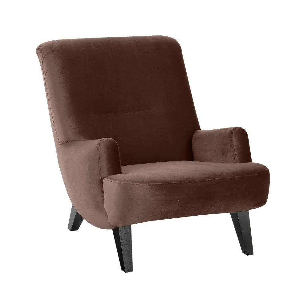 Hnědé křeslo s černými nohami Max Winzer Brandford Suede v:897036