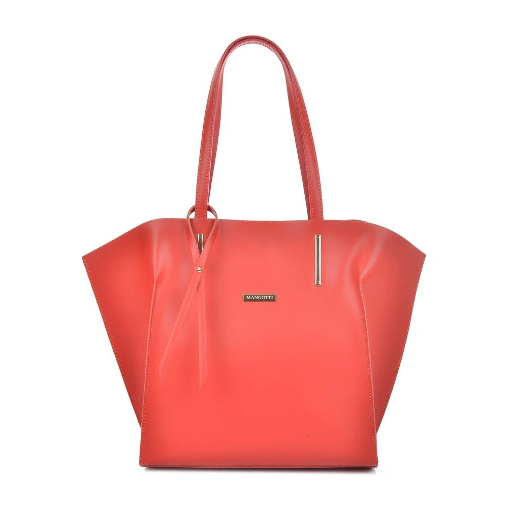 Červená kožená kabelka Mangotti Bags Caritta v:1339107