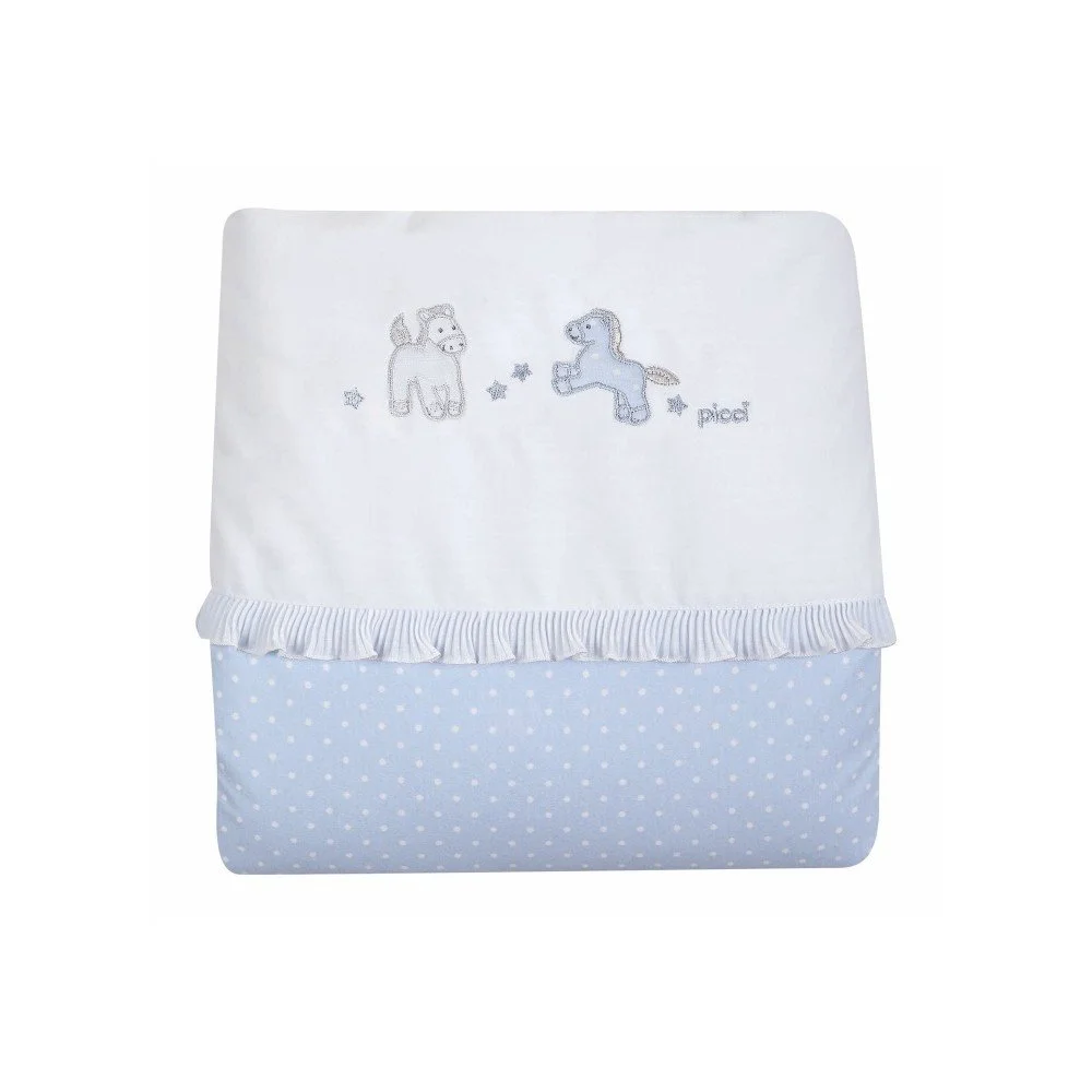 Modrobílá přikrývka s povlakem na polštář Picci Milky Dots v:827944