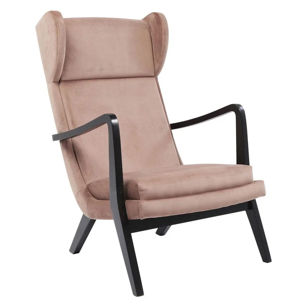 Růžové křeslo ušák Kare Design Silence Velvet v:1089372