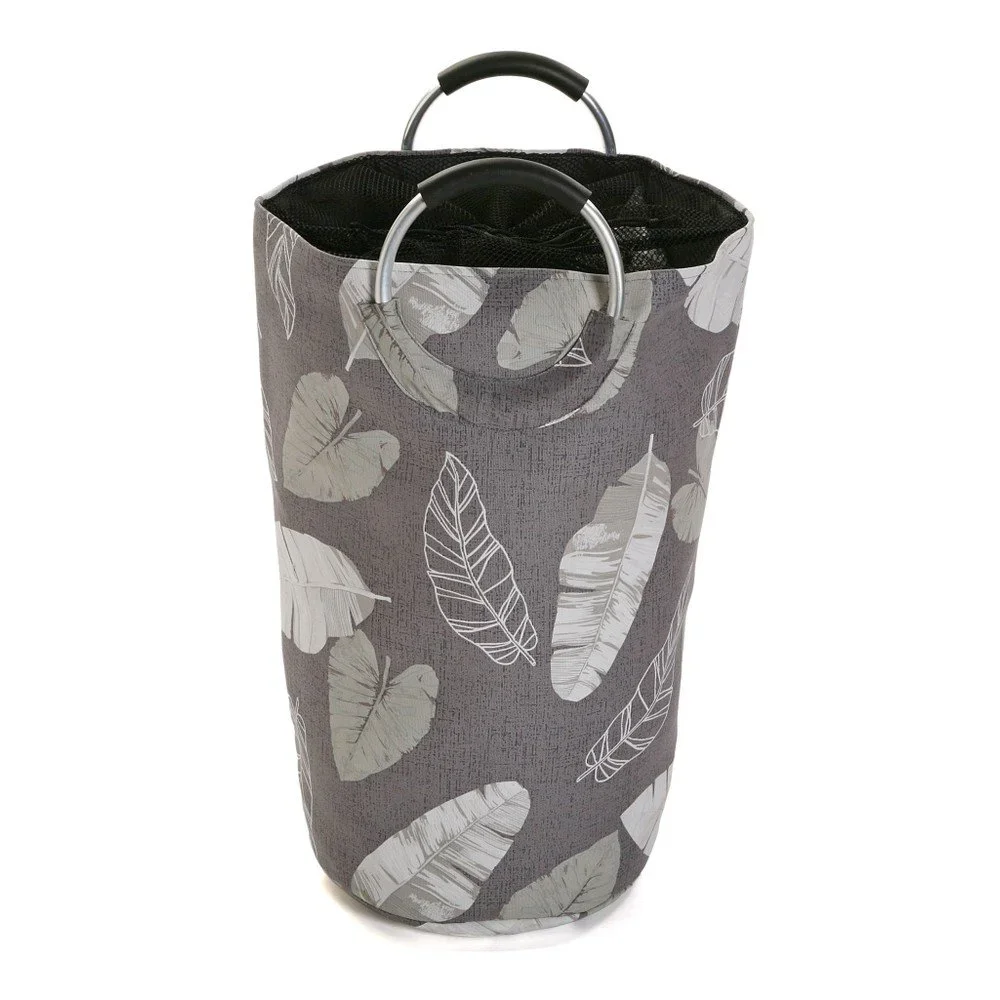 Bavlněný koš na prádlo Versa Grey Leafs, výška 58 cm v:1280852