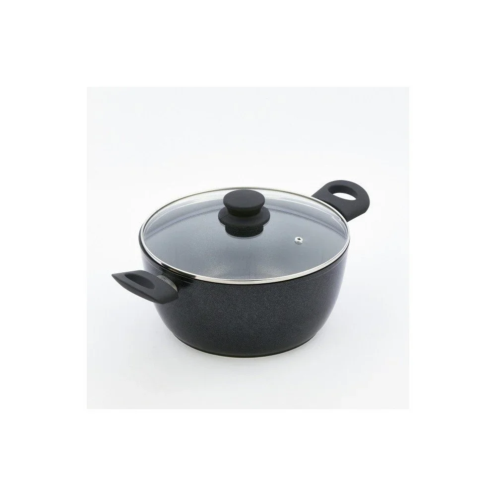 Hrnec s pokličkou a černými úchyty Bisetti Black Diamond, 24 cm v:756622