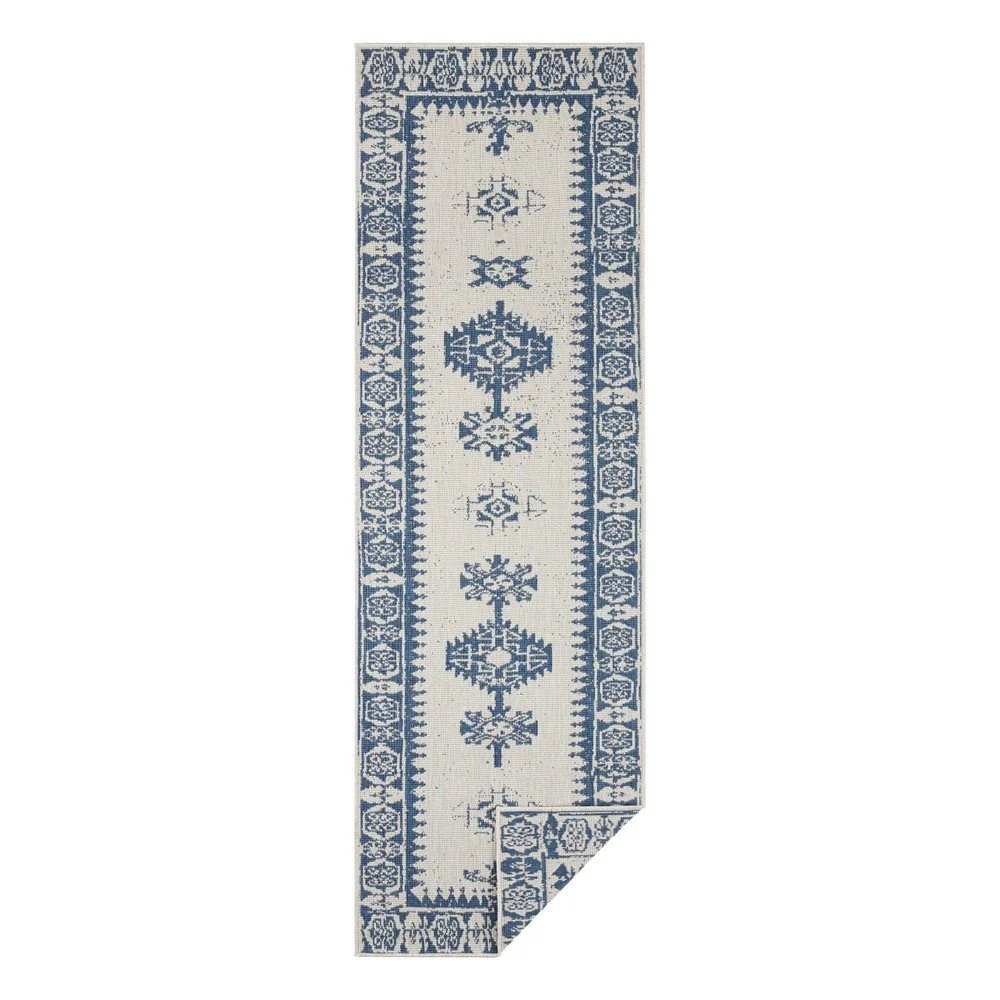 Modro-krémový venkovní koberec NORTHRUGS Duque, 80 x 350 cm v:1337753