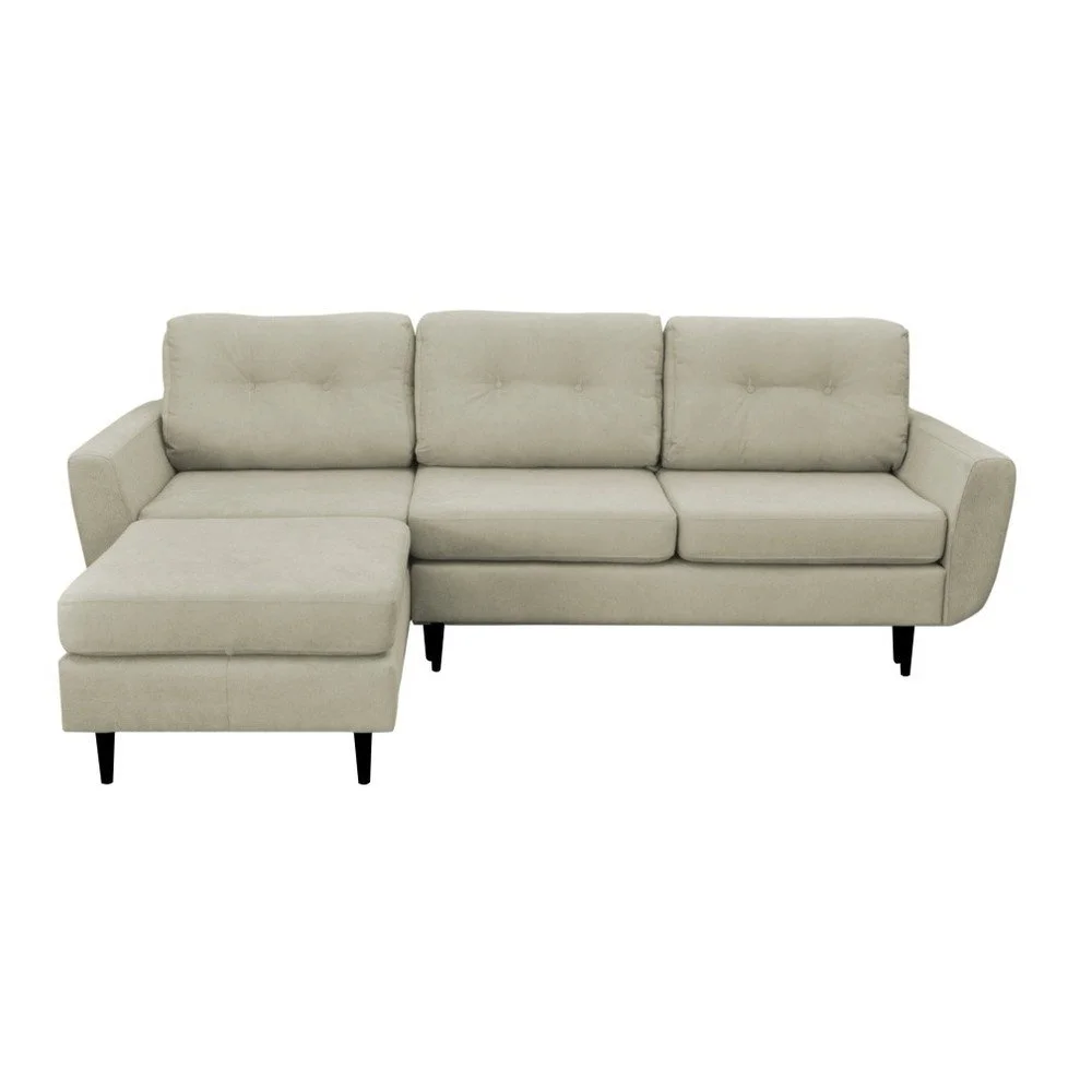 Krémová rozkládací pohovka s černými nohami Mazzini Sofas Hortensia, levý roh v:960132