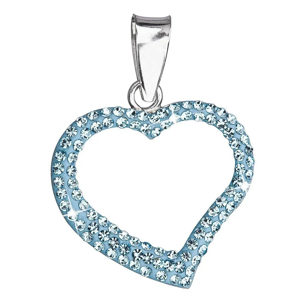 Modrý přívěsek ze stříbra se Swarovski krystaly ve tvaru srdce Je Veux Marisso v:1152352