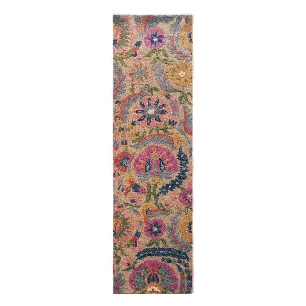Ručně tkaný vlněný běhoun 80x300 cm Amira Floral – Flair Rugs v:1906380