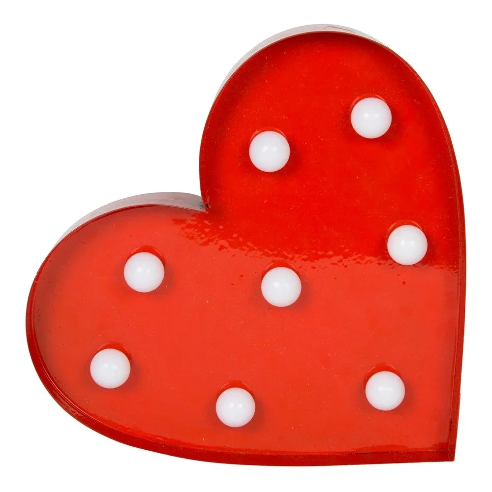 Červená světelná LED dekorace Sass & Belle Heart v:721072