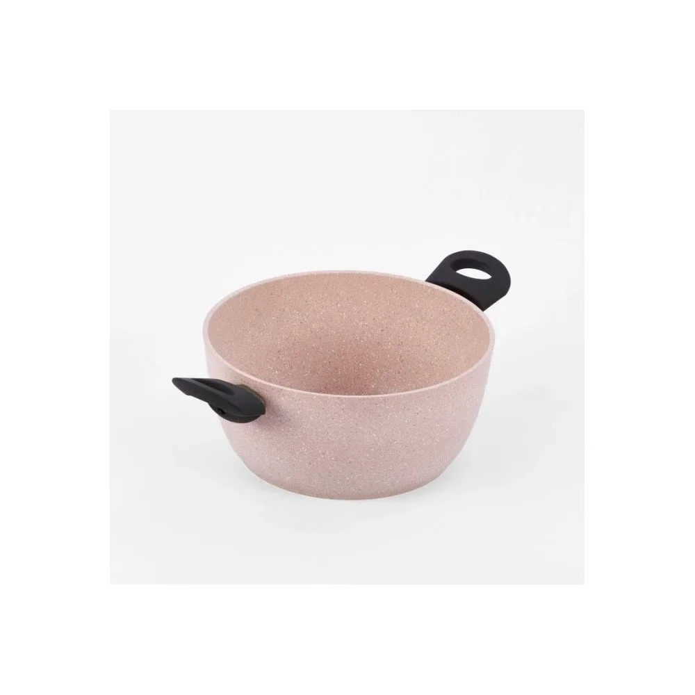 Hrnec s černými úchyty Bisetti Stonerose, 24 cm v:756568