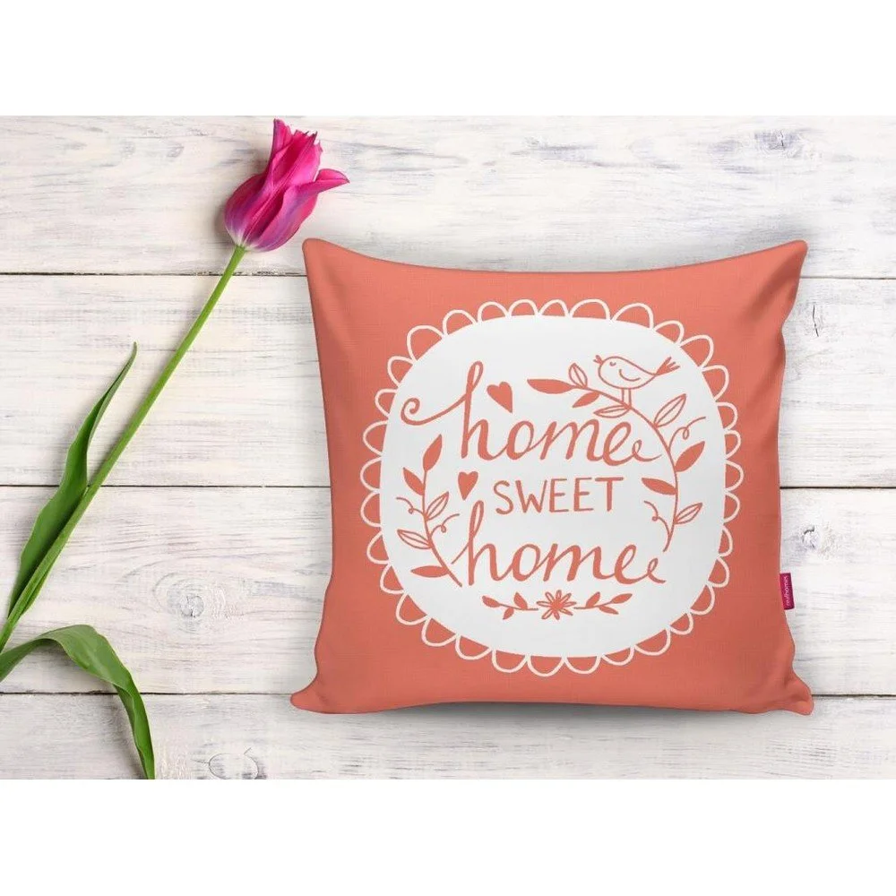 Oranžový povlak na polštář Minimalist Cushion Covers Home Sweet Home, 45 x 45 cm v:1352719