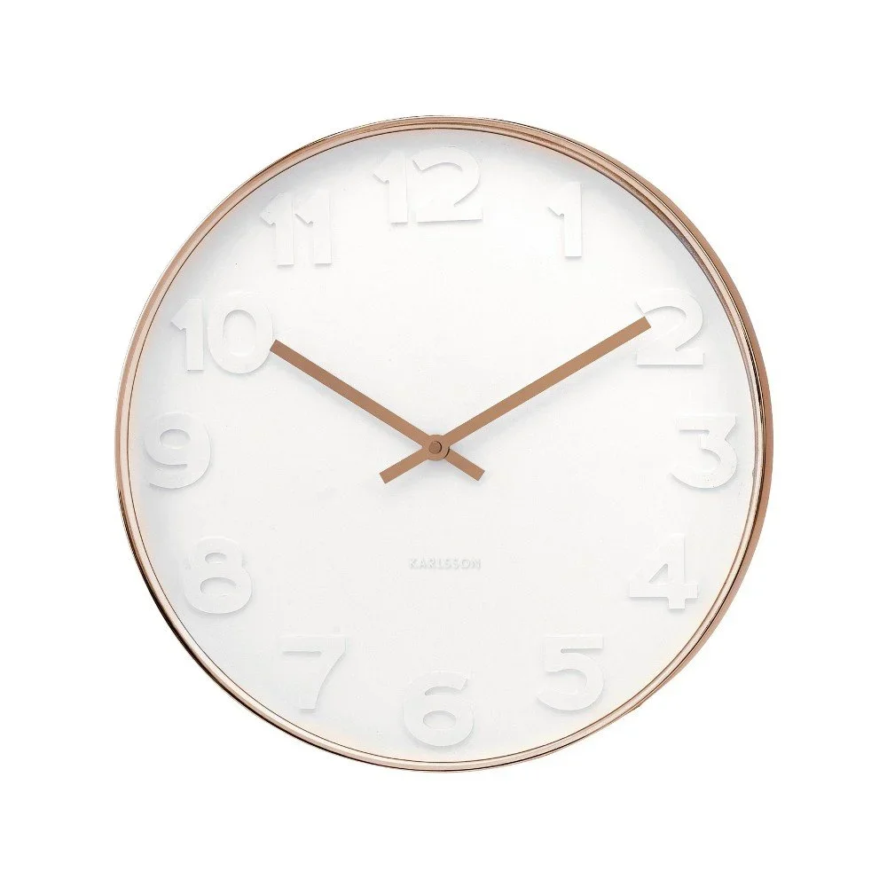 Bílé hodiny Present Time Mr. White Numbers v:755618