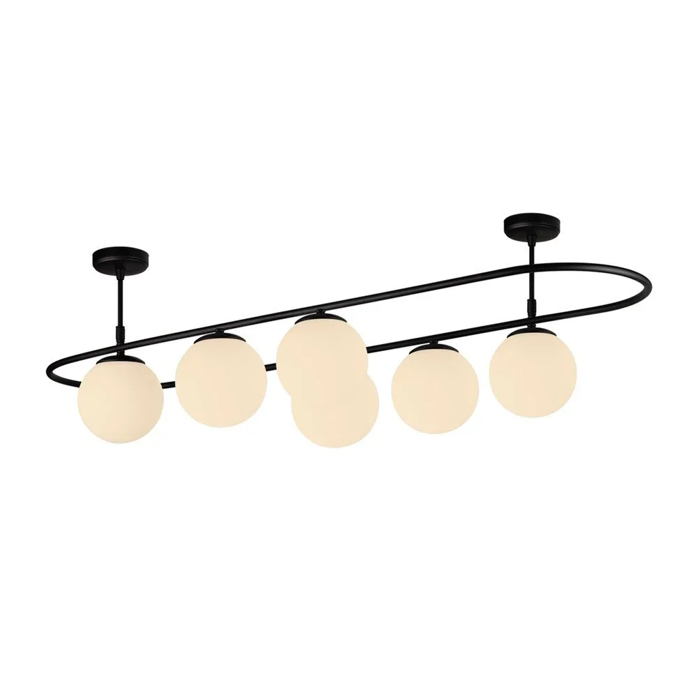 Černé stropní svítidlo Squid Lighting Elips, délka 124 cm v:1441805