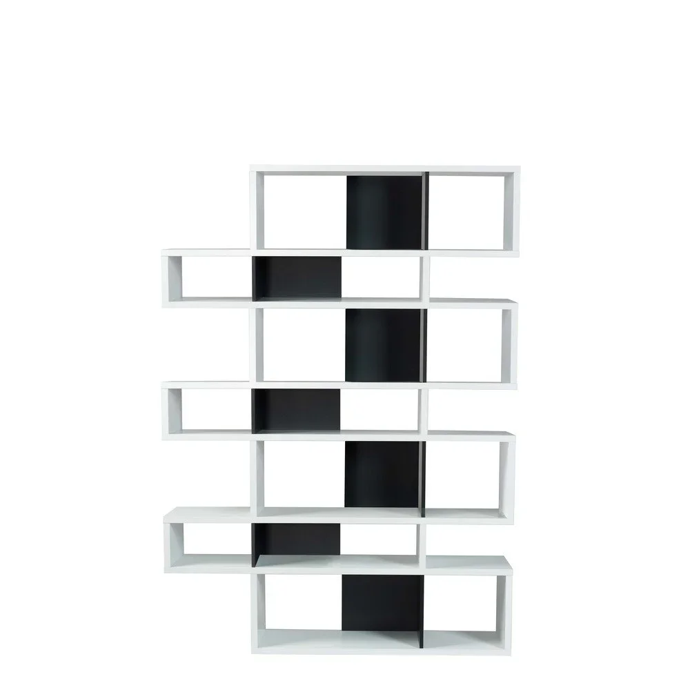 Černo-bílá knihovna TemaHome London, výška 220 cm v:1282608