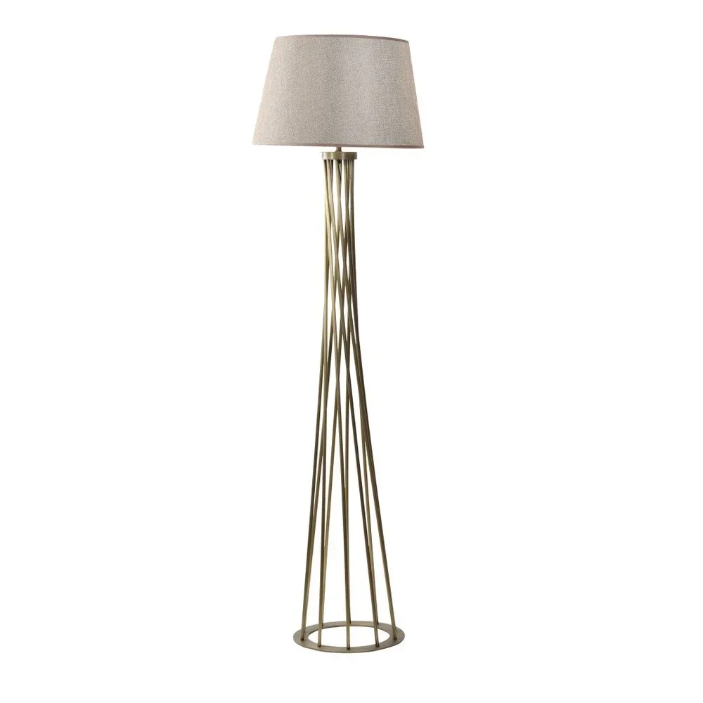 Volně stojící lampa s krémovým stínítkem Masivworks Drill v:1114656