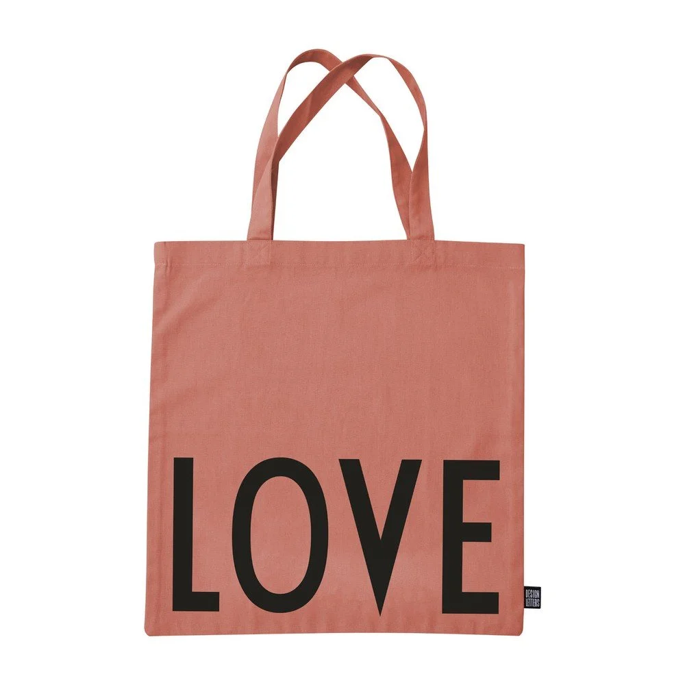 Tmavě růžová plátěná taška Design Letters Love v:1418161