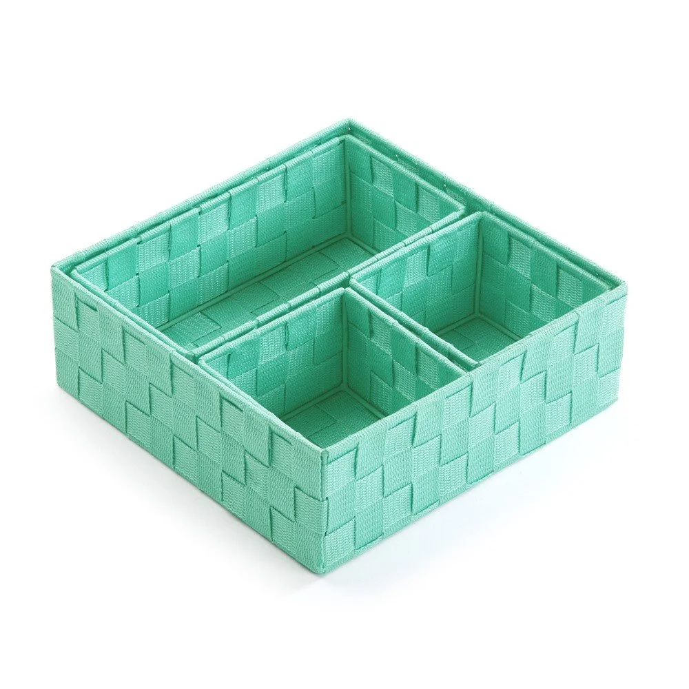 Sada 4 úložných košíků Versa Green Pastel v:694342