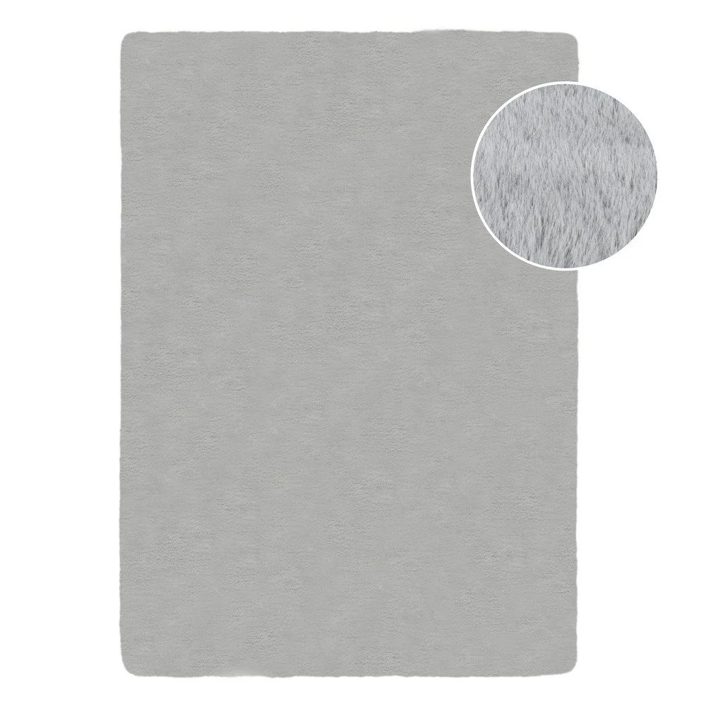 Světle šedá syntetická kožešina 200x290 cm Ivy Luxury Fur – Flair Rugs v:1687722