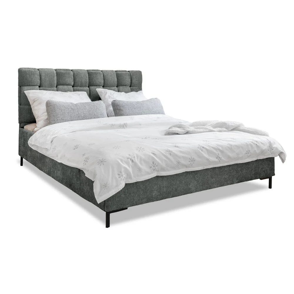 Světle zelená čalouněná dvoulůžková postel s roštem 180x200 cm Eve – Miuform v:1660004