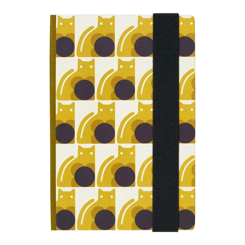 Žlutý zápisník v tvrdé vazbě Orla Kiely Poppy Cat, A5 v:844256