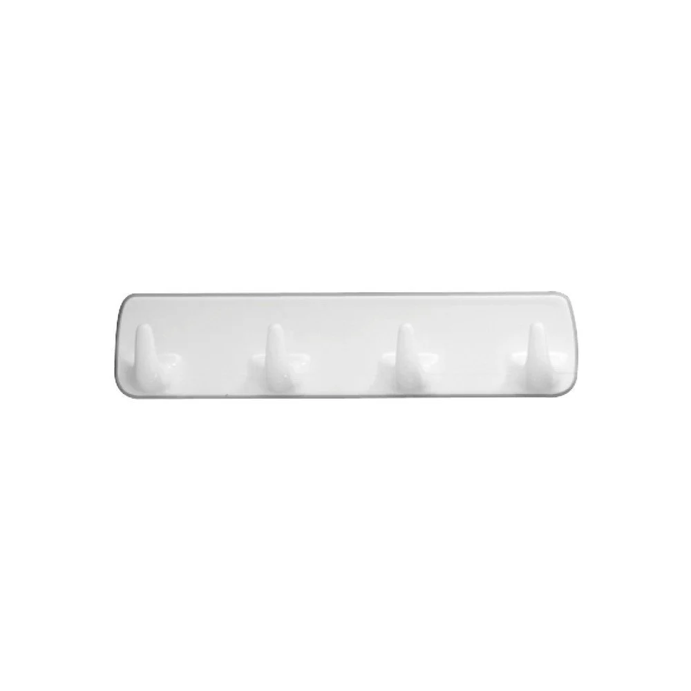 Bílý nástěnný věšák se 4 háčky Wenko Hook Strip White v:1312996