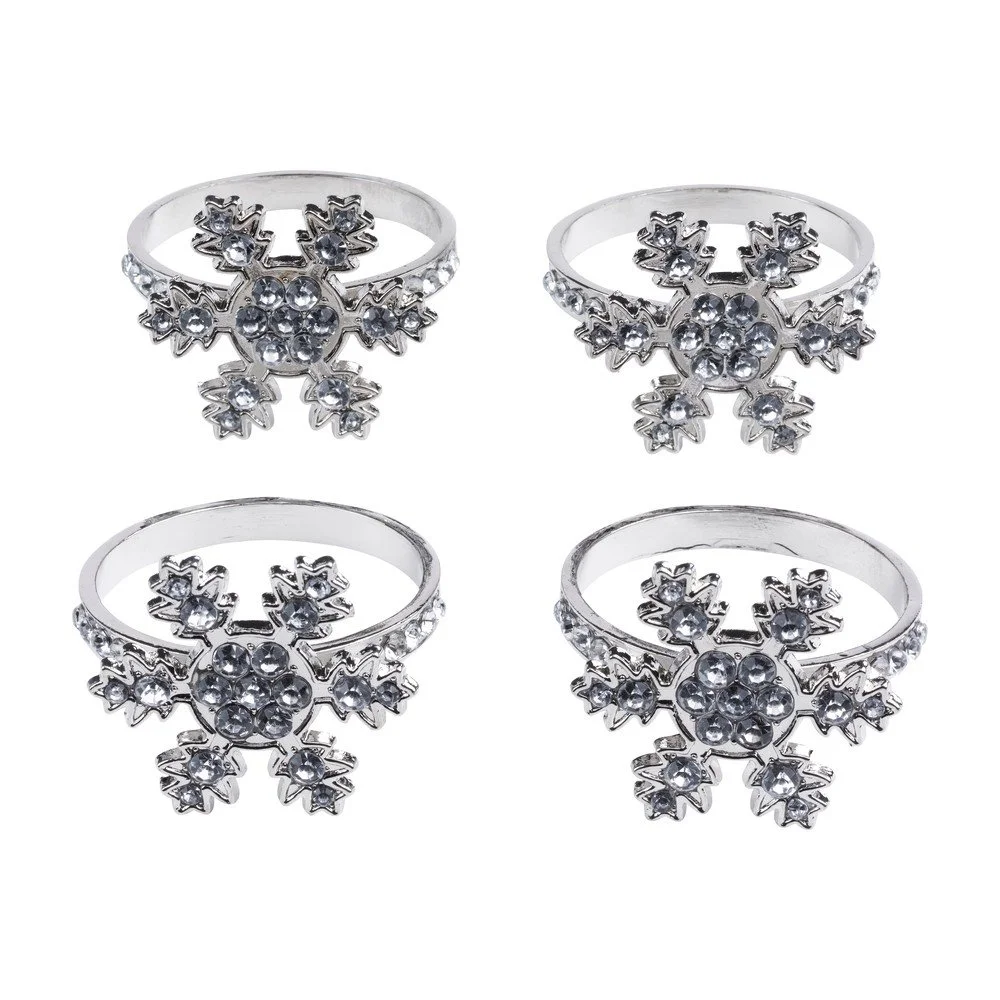 Sada 4 prstenů na ubrousky Neviti Snowflake v:915934